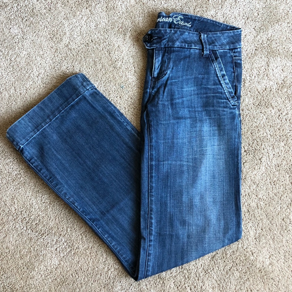 American Eagle wide leg Jeans size 4 long Med wash